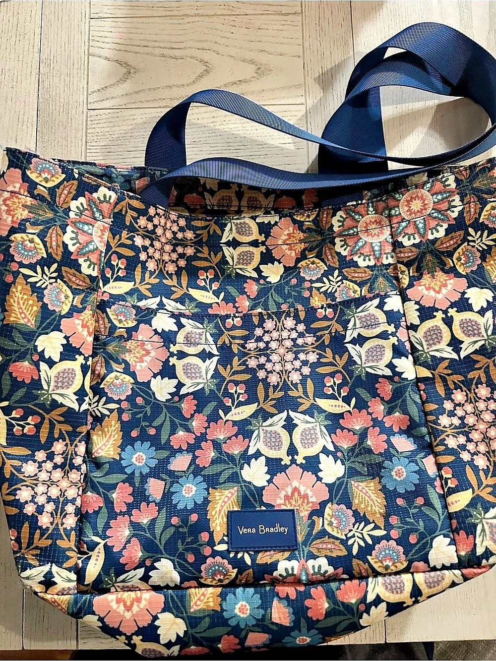 Vera Bradley Hadley East West Tote Blue & Pink